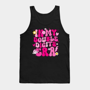 In My Double Digits Era 10 Year Old 10th Birthday Girl Retro Tank Top